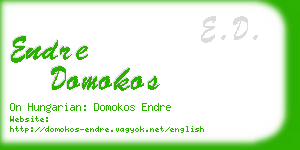 endre domokos business card